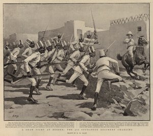 Un combat simulé à Berber, le 9e régiment soudanais chargeant - Henry Marriott Paget